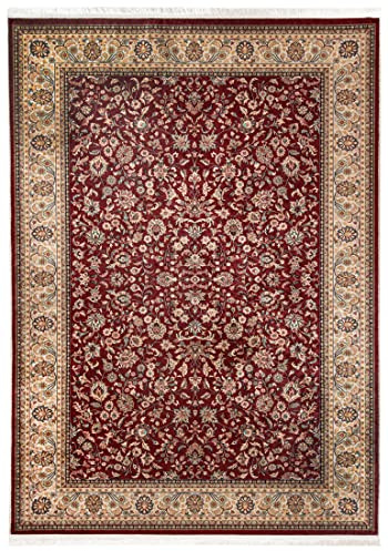 Mazovia Groß Teppich Wohnzimmer 160x230cm Rot Klassisch Traditionell | Teppich für Schlafzimmer Büro Esszimmer Flur Stilvoll Rutschfest Maschinenwaschbar Wetterfest Pflegeleicht Tierfreundlich