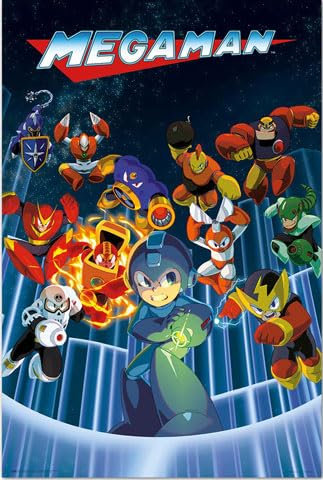 empireposter Mega Man - Characters - Film Poster Plakat - 61x91,5 cm + 2 St Posterleisten Alu 63 cm