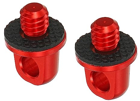 PATIKIL 1/4 tum kamera hals rem skruvar hållare 2-pack snabb montering kamera skruvar med gummi bricka för handled axelband röd