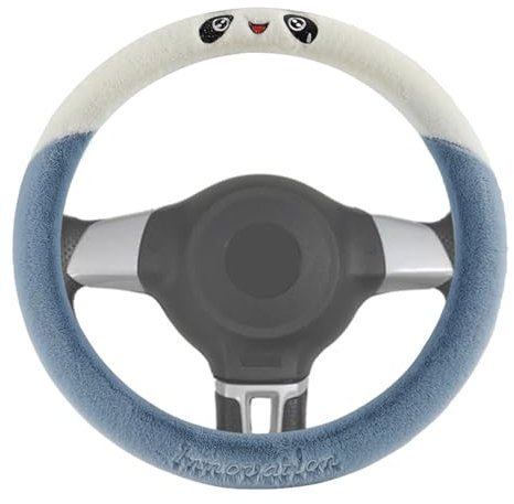 Lenkradbezug aus Plüsch, rutschfest, weich und schweißabsorbierend, Herbst und Winter, Plüsch, warme Auto-Lenkerabdeckung, universelle Passform, 38,1 cm Fell-Auto-Radabdeckung