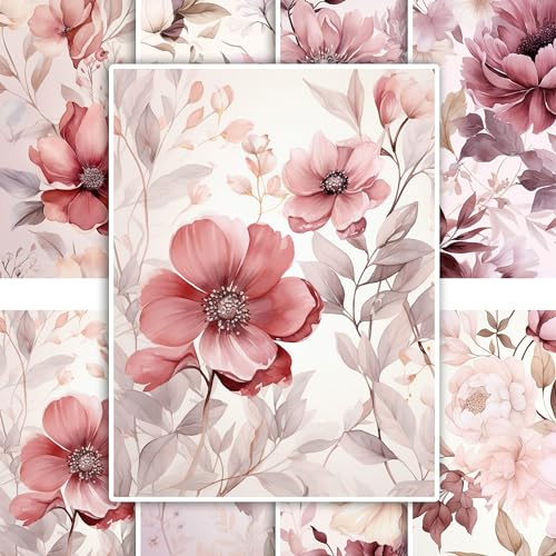 GRAZDesign Fliesenaufkleber Bad & Küche, Rosa Pink Blumen Design, Klebefliesen selbstklebend - 15x20cm - 12 Stück