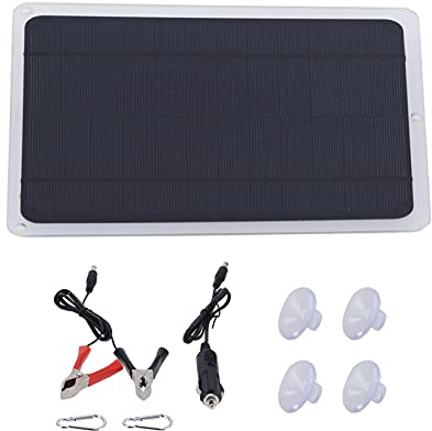 6W 12V Solar Panel Kit, Monocrystalline Solar Panel Charger with Trickle Charger Clip for Car, RV, Boat, Motorhomes, Caravans and Mobile Phone