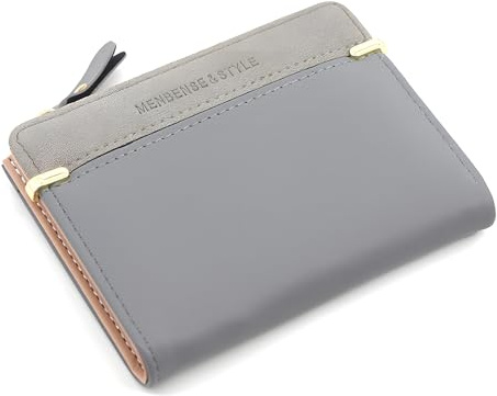 SIMDAO Grey Ladies Purse, Women Small Wallet Women Coin Purse Woman Credit Card Holder PU Leather Wallet Small Wallets for Woman RFID Blocking Zipper Coin Purse Ladies Small Purse (Grey)