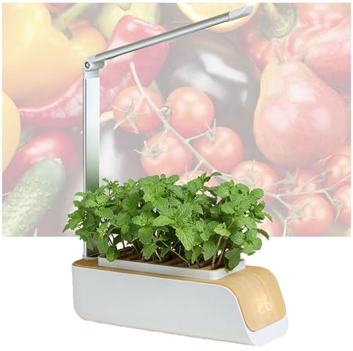 BesBet Sistema Hidroponico, Lampara para Cultivo Interior Luz De Llenado AutomáTico 16h, Altura Ajustable, Invernadero Interior, para Plantas De Interior, Flores, Invernaderos