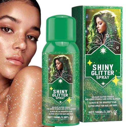 Spray fixant à paillettes pour le visage, spray corporel brillant à paillettes | Laque pour cheveux imperméable et brillante – Spray temporaire pour le corps