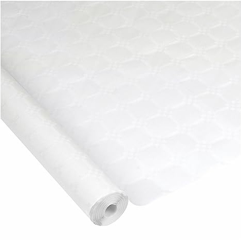 Acomoda Textil – Rollo Mantel de Papel Resistente. Protector para Mesa Desechable para Fiestas, Restaurantes y Cumpleaños. (Blanco, 1,2x100 Metros)