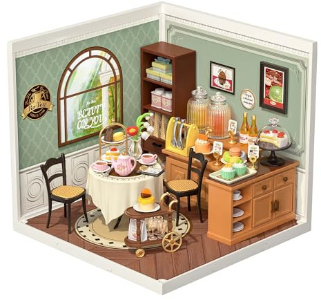Rolife DIY Miniatur Haus Kits Superwelt Serie Puppenhaus Modellbausätze mit Zubehör Hobbys von Frauen Weihnachten Geburtstag Geschenk für Erwachsene (Süßer Schluck Tee)