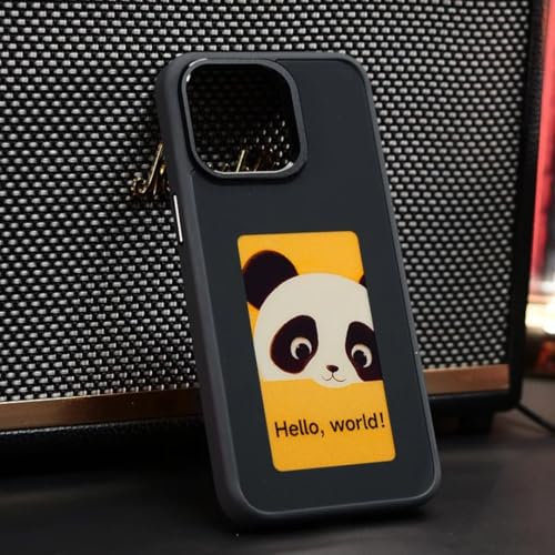 Fapiere Protective Case for iPhone with Four-Colour E-Ink Display, DIY Smartphone Case for iPhone 13/14/15 (Black, iPhone 15 Pro)