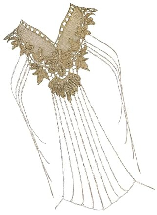 Körperkette Gold für Damen Geschichtete Quaste Körperkette Schmuck Bikini BH Strand Choker Ketten Körperschmuck Körperketten Gold