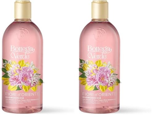 Bottega Verde, Fiori d'Oriente - Bagnodoccia con estratti di Ylang Ylang e Rosa damascena (400 ml) (Confezione da 2)