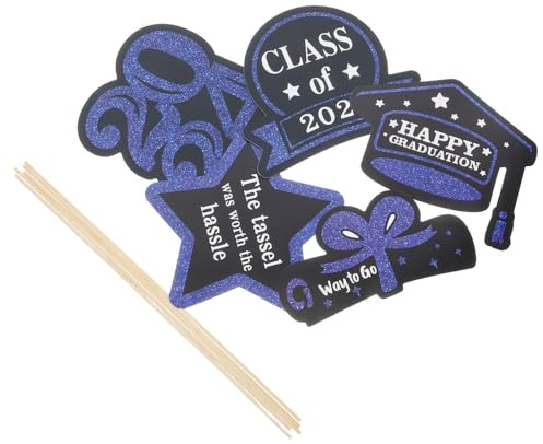 TINEASUR 5packs Graduation Party Vase Inserts Elegant Flower Pot Decor for Class of Celebrations Versatile Cupcake Toppers Photo Props and Safe Materials Effortless Setup