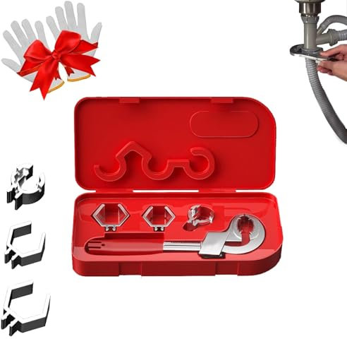 ZDOUXUAN Grishay Flexiwrench, Plumbing Faucet Plumbing Wrench, Grishay Wrench, Universal Bathroom Faucet Sink Water Pipe Wrench Repair Tool for Disassembly and Assembly, Double-Ended Wrench(A)