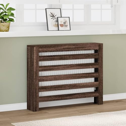 Cache Radiateur, Couverture Radiateur Couvre Radiateur Cache-radiateur chêne marron 104x20x82 cm bois d'ingénierie