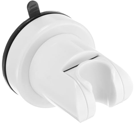 sourcing map Support de pommeau de douche à ventouse, pommeau de douche amovible et support mural à ventouse (rond, blanc)