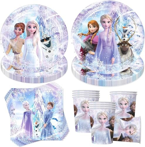 Shengruili Juego de vajilla de fiesta de Minnie de 50 piezas, vajilla para cumpleaños infantil, incluye platos, vasos, servilletas, manteles y pajitas