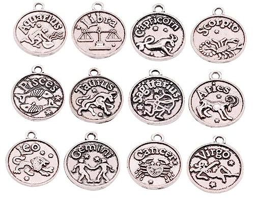 Lurrose Teiliges Sternzeichen Anhänger Aus Bronzelegierung Retro Diy Schmuckanhänger Für Halsketten Armbänder Ohrringe Stilvolle Sternbild Charms Zum Basteln Und Dekorieren