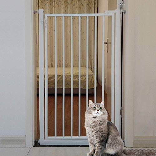 Metall-Laufgitter und Sicherheitsgitter für Treppen/Türen, verstellbares Hunde-/Katzengitter mit Tür, 80 cm hoch, passend für 77–79 cm breite Öffnungen