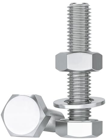 Drenky Bulloni e Dadi, M10 X 40 mm 10 Pezzi Bulloni Esagonali, Dadi e Rondelle Set M10 Bullone Acciaio Inox A2 V2A Assortimento Di Viti Con Dado e Rondella, DIN933 / DIN934 / DIN125