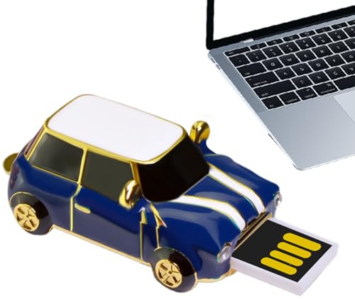 ETUCYNG Memoria flash | Memoria USB con forma de coche clásico, diseño seguro retro clásico de 4 GB, disco de almacenamiento de datos pequeño para laptop, teléfono, TV, juegos, transferencia de música