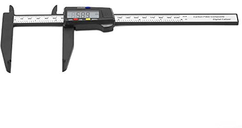 Calibración digital de 200 mm | Cuerpo de fibra de carbono y pantalla LCD grande | Conversión métrica/pulgada para joyas/impresión 3D / Ingeniería | ± 0.2 mm de precisión,