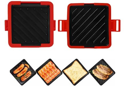 Microwave Sandwich Maker | Grill Cheese Maker,Dishwasher Safe Panini Press with Non-Stick Plates for Grilled Cheese Breakfast Snacks Home Dorm College Students Workplace Busy Professionals