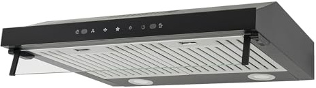 Dunstabzugshaube Unterbau Abzugshaube Edelstahl Küchen-Dunstabzugshaube 60cm Wandmontage Abluft Flachschirmhaube 715 CFM Integrierte Einbau Berührung und Geste Sensingmit LED Kaltes Beleuchtung
