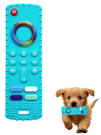 TUYOBG Remote Control Design Silicone Puppy Teething Toy, Soft Dog Toy for Small Dogs, Interactive Puppy Supplies for Boredom Relief and Mental Stimulation, Teething Toys for Puppies (Blue)