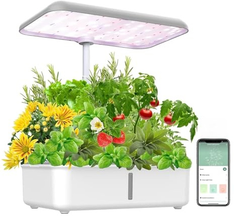 YVAAASIYC Sistema di Coltivazione idroponica Wi-Fi con Luce LED for la Crescita, Pompa Automatica, Sistema Giardinaggio Intelligente for Interni, Kit for orto Erbe aromatiche, fioriera for casa