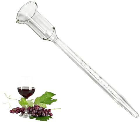 Vinometro in vetro 0-25 alcoometro per vino e birra, densità solida di precisione per misurare l'alcol, idrometro facile da leggere, bilancia alcolica, ideale per vinificazione casa e produzione