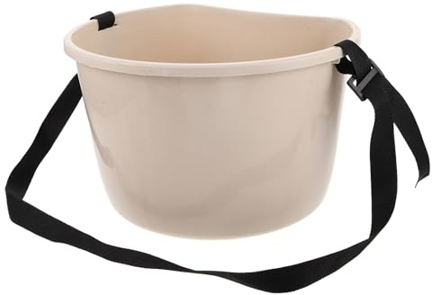 UPKOCH Plastic Garden Fertilizer Spreader Bucket 22Lb Manual Fertilizing Container with Shoulder Strap for Fruit Picking and Vegetable Harvesting