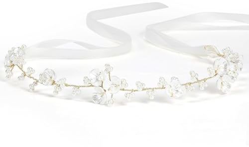 Diadema de Primera Comunión para Niña, Corona de Flores para el Pelo, Tocado de Ceremonia Infantil para Boda y Fiestas para Cumpleaños y Otras Festividades (B)