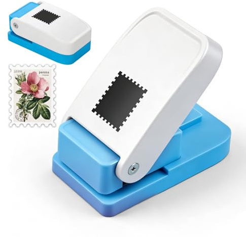 Briefmarken Stanzer 1×0,82 Zoll Briefmarkenstanzer Stanzer Tragbarer | mit Hebelmechanismus Geeignet für Scrapbooking Karton Papierbasteleien Geschenkkarten und DIY-Projekte