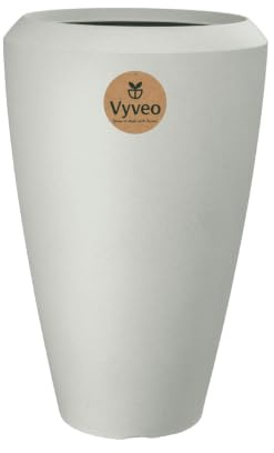 Vyveo - Vase Nalou - 44x70 - Weiß - Blumentopf für den Innen- und Außeneinsatz - Übertopf - Pflanztopf - Pflanzgefäß