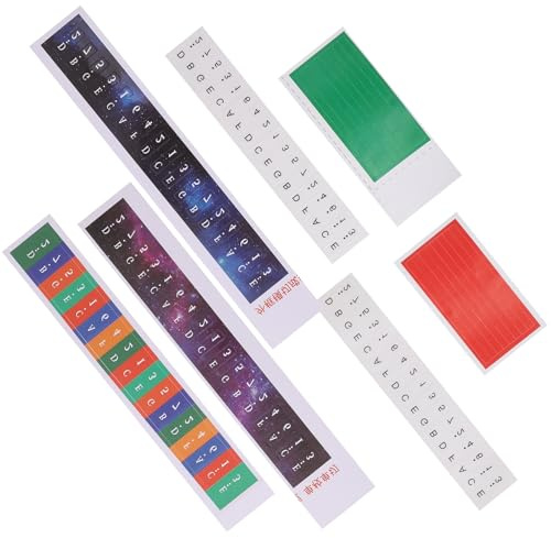 HOMSFOU Autocollants Notes Piano à Pouces Réutilisables en Papier Coloré, Lot de 5 pour Apprentissage Débutants et Cours de Musique Plusieurs Styles
