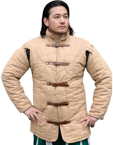 armour smiths Padded Detachable Sleeves Gambeson Coat Aketon Jacket for SCA LARP Reenactment