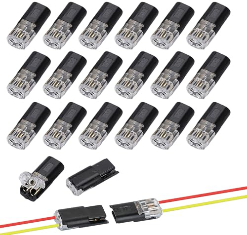 20PCS Double Wire Connectors Low Voltage Electrical Connectors for LED Strip Lights Ceiling Fans Switches Small Gauge Wiring