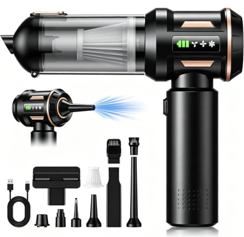 Aisoso Handheld Vacuum Cleaner,27000Pa 4-in-1 Car Powerful Vacuum Cleaner,Cyclonic Suction Portable Vacuum Cordless with Digital Display,Lightweight,Brushless Motor,for Home,Car,Office,Pet Hair