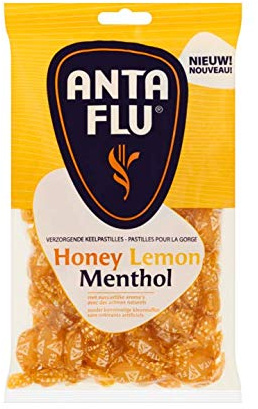 Halspastillen | Anta Flu | Nährendes Halspastillen-Honig-Zitronen-Menthol | Gesamtgewicht 300 Gramm