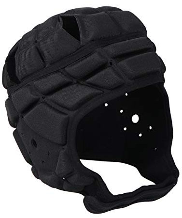 LIOOBO Rugby Helm weich gepolsterte Kopfbedeckung Flagge fußball Helm fußball Torwart für Jugendliche Erwachsene (schwarz)