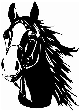 Aufkleber Pferd Pferdekopf Sticker für Auto Anhänger LKW Pferde Autoaufkleber Dekor Pferdemotiv Tiermotiv K039 (Schwarz Glanz, 30x21 cm)