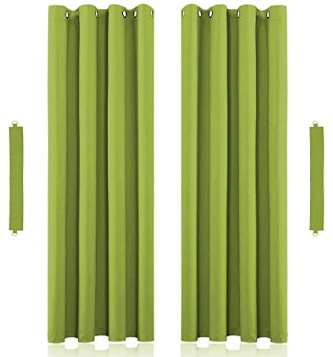 John Aird Blackout Curtains Thermal Energy Saving Eyelet Curtains for Bedroom & Living Room Including Tie Backs (Lime, W 66 x L 54 (2 Panels)