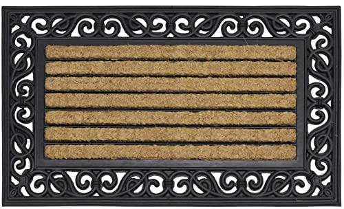 Lifestyle comfort ltd LSC Heavy Duty Karina Door Mat With Coir Bristles Washable And Non-Slip OutDoor Mats Timeless Elegant Design Entrance Coir Mat (Pack of 1, 45 X 75 cm)