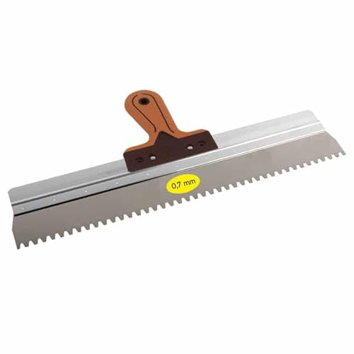 Serrated Plastering Spatula 24 600mm Superprof Notched Toothed Rendering Stainless Steel Rubber Grip V Notches Render Plaster