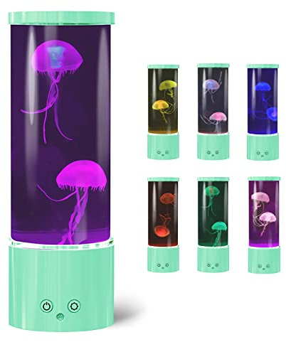 FBSPORT Quallen Lampe 17 Farben 4 Lichtmodi Jellyfish Lamp Fantasy LED Quallen Aquarium Lampe Runde Geschenke für Kinder Erwachsene Dekoration für Zuhause Büro