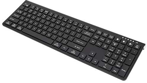 Septpenta Clavier sans Fil, Trois Appareils, Clavier de Saisie à Angle Incliné Bluetooth 5.0 avec Clavier Numérique, Temps de Travail de 150 Heures pour Windows pour OS X(Le Noir)
