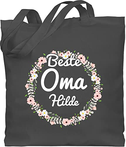 Baumwolltasche - Großmutter - Beste Oma I Geschenk Ideen Omas I Geschenkideen Weihnachten I Geburtstag - Unisize - Dunkelgrau - personalisiertes beutel grandma tasche personalisierte geschenke fuer