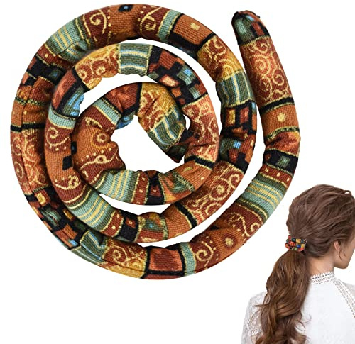 Élastique à Cheveux en Spirale Ponytail Hair Tie Bandeau à Dreadlock Fait Main Ponytail Holders Bouclés, Support de Queue de Cheval pour Femmes Hommes Longs Épais Cheveux Bouclés (Style 1)