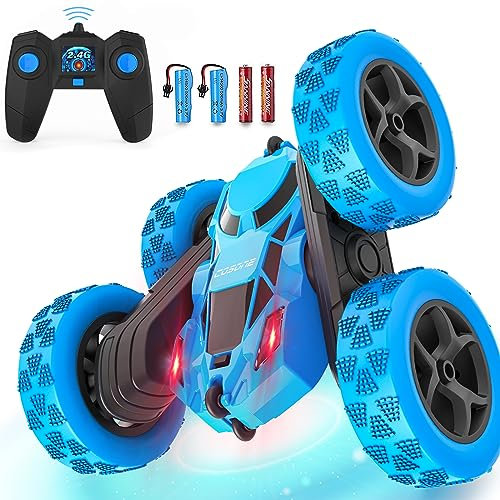 cosone Remote Control Car RC Cars for Kids Toys Rechargeable 360° Rotating 2.4Ghz RC Stunt Car for Kids Birthday Gift for 6+ Years Old Boy Gift Ideas(Blue-N)