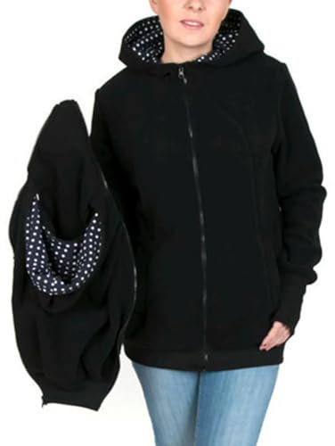 ALSUP Veste De Portage pour Maman Et Bébé,Veste Sweat Douce Et Confortable 3 en 1 Polaire Kangourou Softshell Maternité Porter Veste Polaire avec Capuche,002,XL