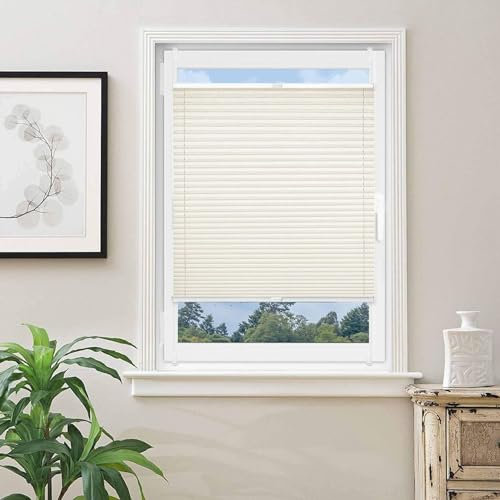 Faltrollo Klemmfix 30 x 40 cm Sichtschutz Und Blickdicht Easyfix Plissee Rollo Klemm Plissee mit Klemmträger / -fix für Schlafzimmer, Beige